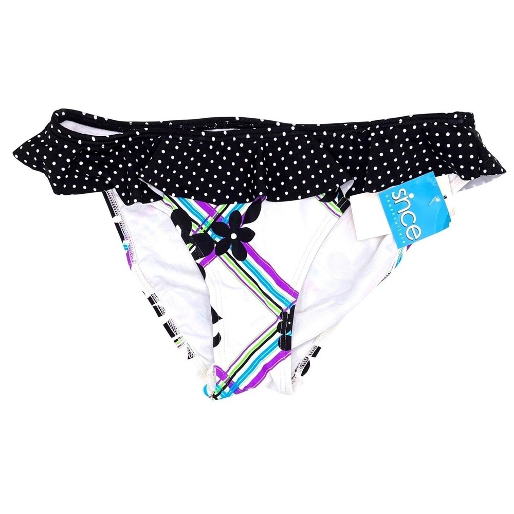 Snoce Beach Culture Bikini Bottom XLarge NWT Ruffle Polka Dot Floral Swim Bottom